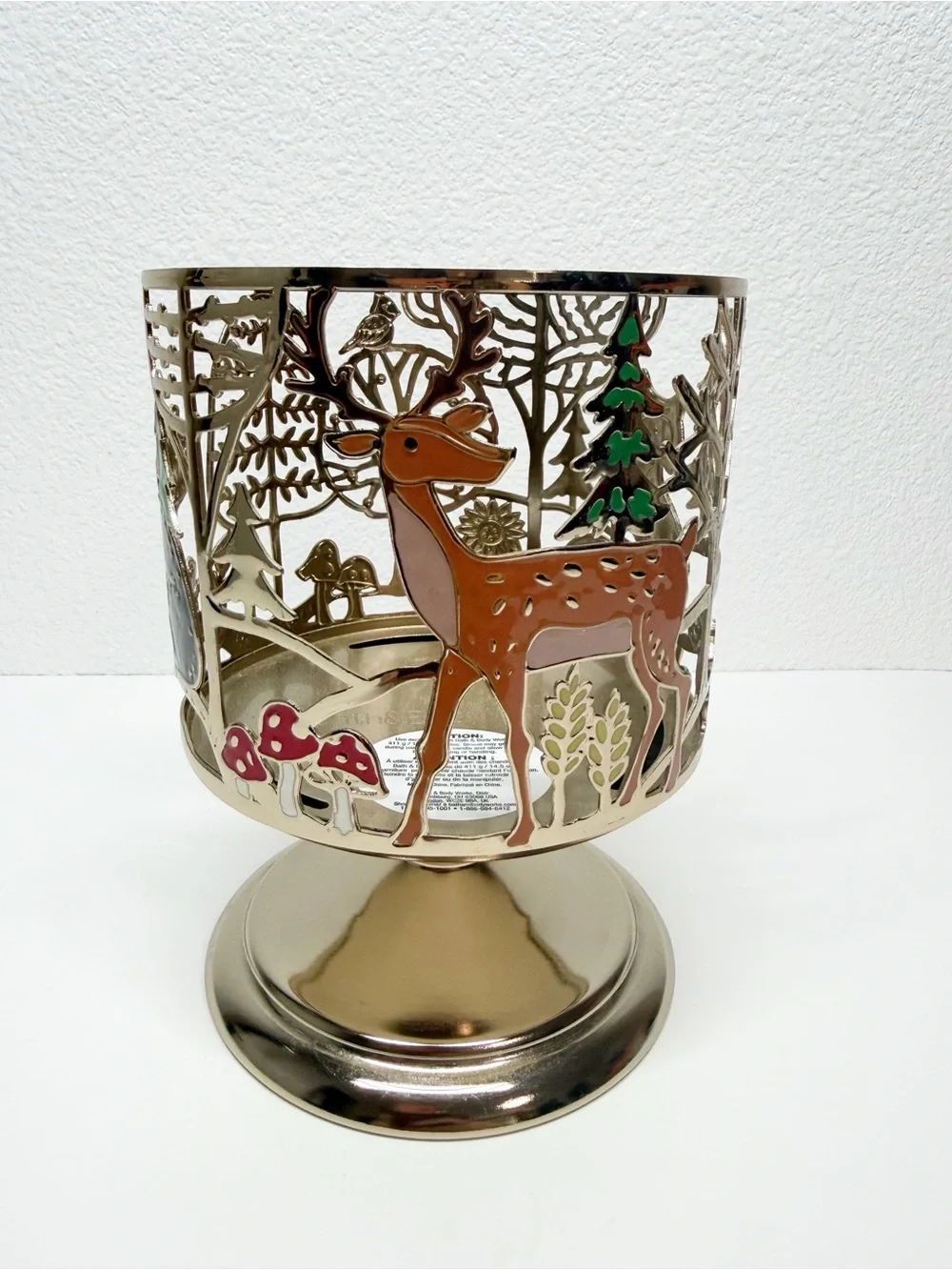 Bath Body Works Whimsy Woodland Creatures Candle Holder Mushroom Bear Deer Fox